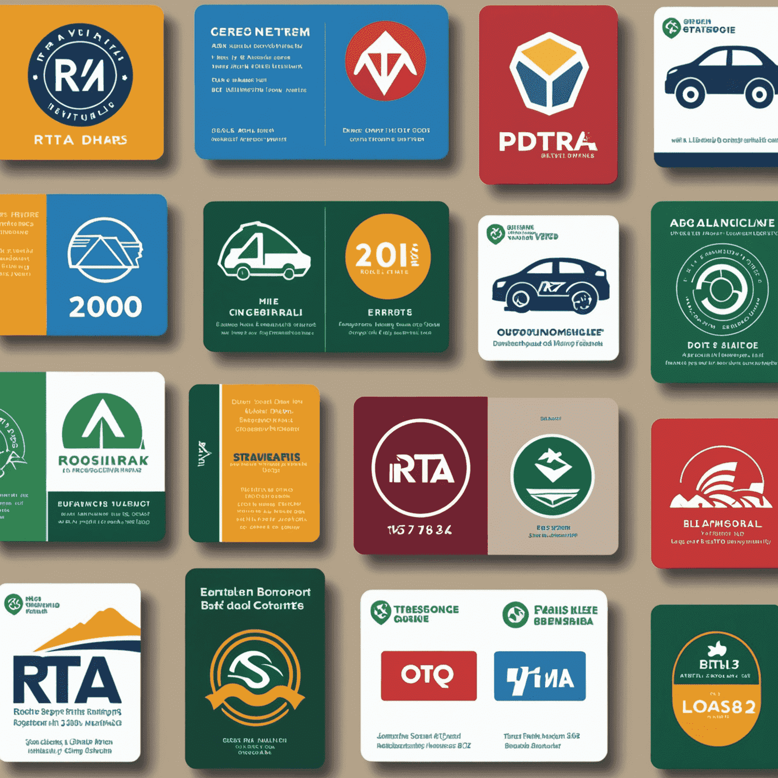 Collage of various RTA plan cards and logos, showcasing different options available